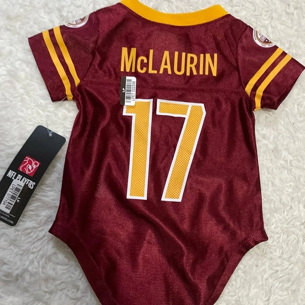 NFL Team Apparel Kids Maroon and Yellow Onesie